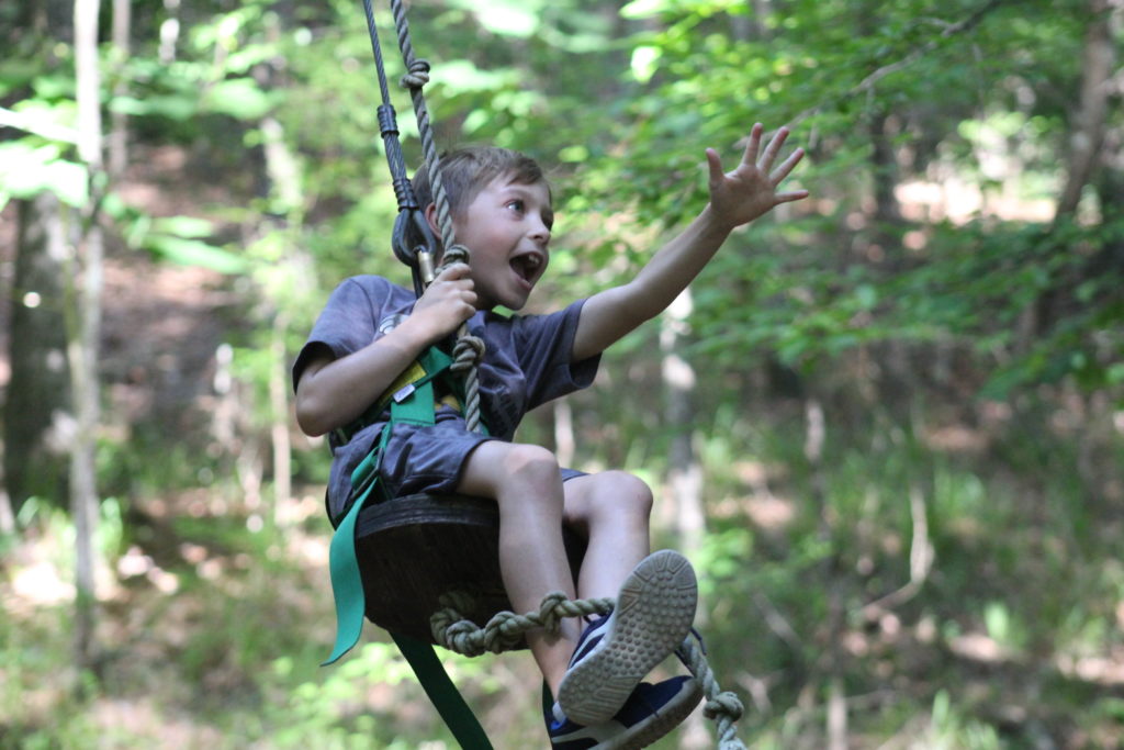 Summer Camper on the Rope Swing