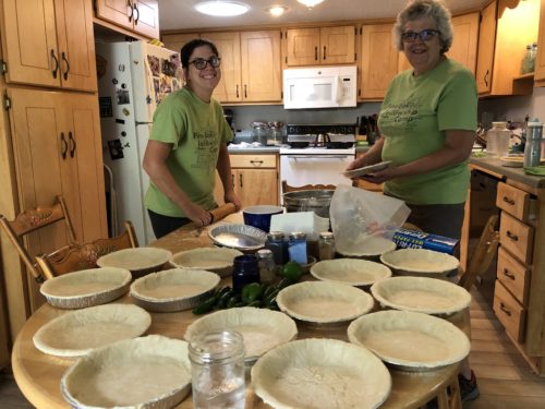 Beth & Janet Graybill made 25 pie crusts for a bake sale benefiting Pine Lake